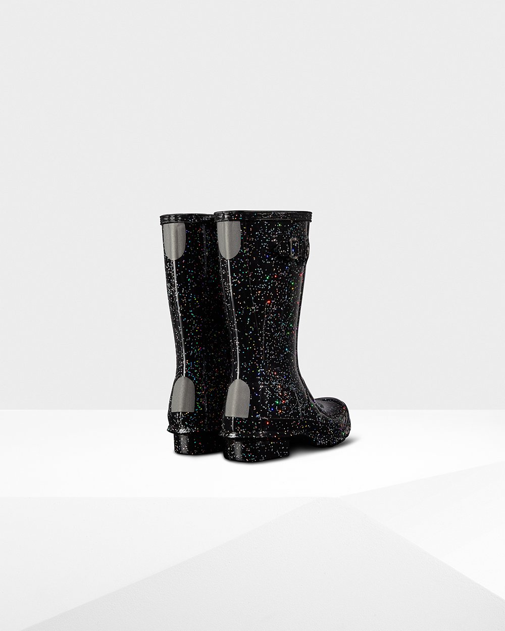 Botas de Lluvia Hunter Niños - Original Big Giant Glitter - Negros - VKOTBMZ-31